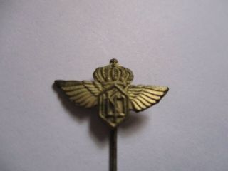 Vintace Airline Aeroplane Advertising Pin Badge Klm Wings & Crown