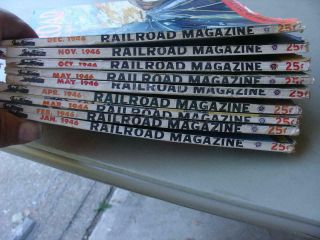 9 Issues Railroad Magazines 1946