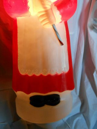 Christmas Blow Mold Mrs.  Claus with Candy Cane Lighted Union Products 5