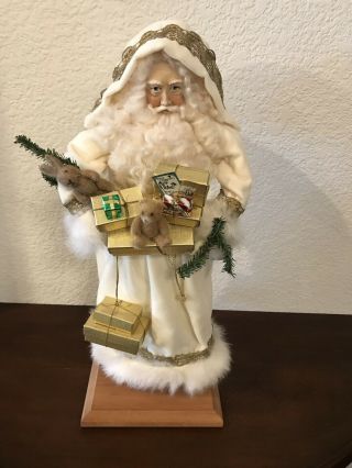 Lynn Haney Signed,  Dated Handcrafted Vintage Santa Sculpture Collectible