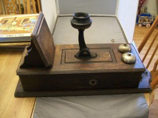 Antique Wooden Wall Mount Hercules Brand Telephone - - Early 1900 
