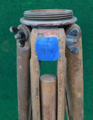 Wooden Collapsible Leg Survey Tripod for Transit / Level Antique Surveying 2