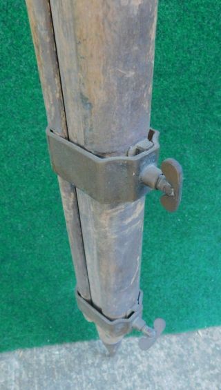 Wooden Collapsible Leg Survey Tripod for Transit / Level Antique Surveying 6