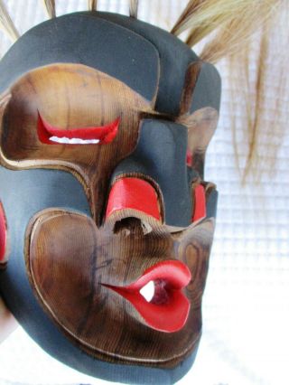 Northwest Coast First Nations native wooden Art carving Wild Woman Mask,  cedar 5