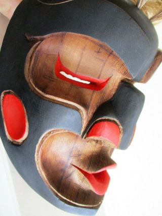 Northwest Coast First Nations native wooden Art carving Wild Woman Mask,  cedar 6