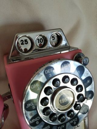 Crosley Pink Retro Pay Phone Telephone Wall Mount Push Button Phone FUN 5