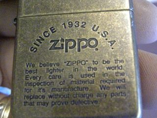ZIPPO D - - X ANTIQUE BRASS - SINCE 1932 USA 3