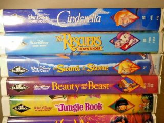 9 Disney Black Diamond VHS CINDERELLA ALADDIN DUMBO JUNGLE BOOK BEAUTY BEAST 3