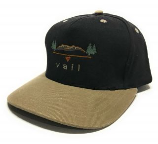 Vintage 90s Vail Colorado Ski Resort Mountains Souvenir Strapback Hat Never Worn