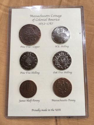 Massachusetts Coinage Of Colonial America Coin Souvenirs 1652 - 1787 Perfect Set