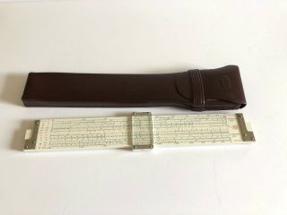 Vintage POST Versalog 1460 Hemmi Bamboo Slide Rule Model W/Leather Case Japan 2