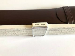 Vintage POST Versalog 1460 Hemmi Bamboo Slide Rule Model W/Leather Case Japan 4