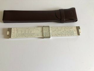 Vintage POST Versalog 1460 Hemmi Bamboo Slide Rule Model W/Leather Case Japan 5