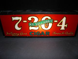 Cigar 7 - 20 - 4 Lighted Sign,  Reverse Painted Glass,  Lit Nicely,  Smoke Ship Sign