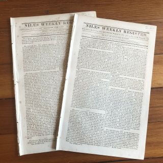 2 1820 Newspapers War Of 1812 U.  S.  Navy Hero Stephen Decatur Shot Dead In Duel