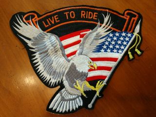 Harley Davidson Live To Ride See On Jacket Patch Eagle Flag
