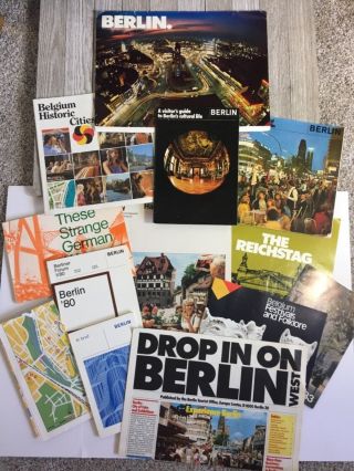 1980’s Vintage Berlin Germany Tourtist Travel Guide Books Maps Postcards