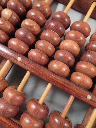 Chinese Hainan Huanghauli Wood Bead Abacus Calculator Lotus - Flower Brand 15 Rods 2