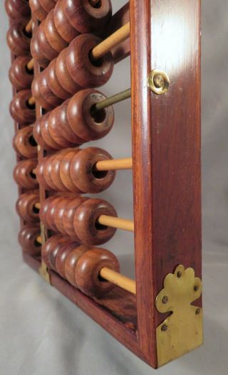Chinese Hainan Huanghauli Wood Bead Abacus Calculator Lotus - Flower Brand 15 Rods 4