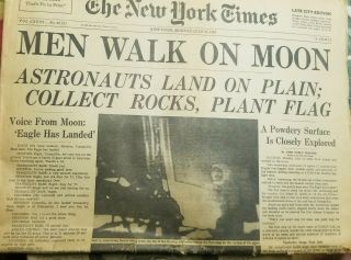 York Times Men Walk On Moon Newspaper Complete 7/21/1969
