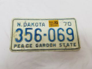 1970 North Dakota License Plate 356 - 069