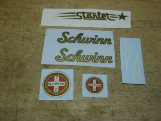 Schwinn Approved Early Starlet Bicycle Decal Set