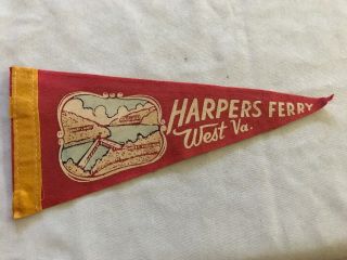 Harpers Ferry Vintage Souvenir Felt Pennant,  West Virginia