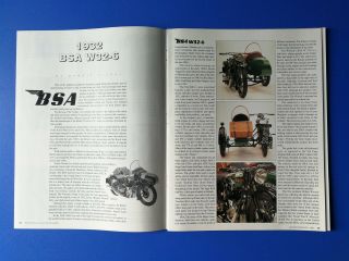 1932 Bsa W32 - 6 Sidecar Motorcycle - 6 Page Article & Poster