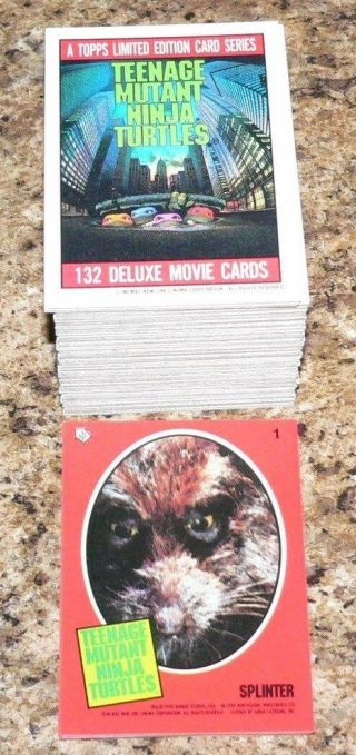 . Teenage Mutant Ninja Turtles Movie 1 By Topps 1990.  132 Cards & 11 Stickers.