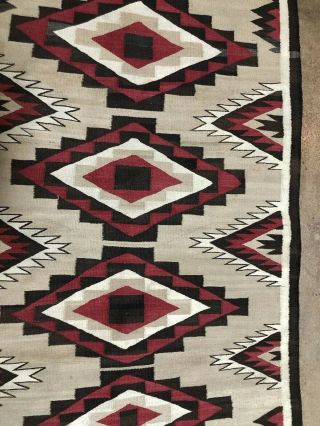 Fine Old Navajo Southwestern Weaving Textile Rug 61.  5” X 41.  5” 10
