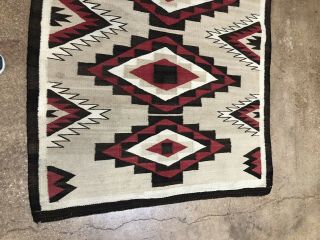 Fine Old Navajo Southwestern Weaving Textile Rug 61.  5” X 41.  5” 11