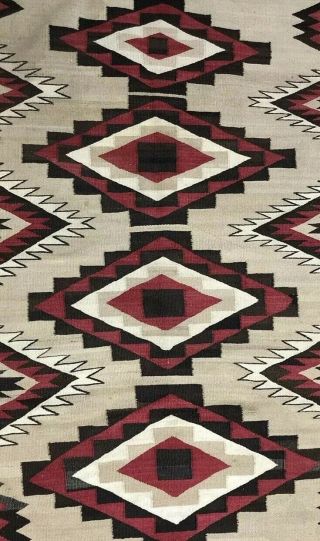 Fine Old Navajo Southwestern Weaving Textile Rug 61.  5” X 41.  5” 12