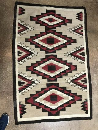 Fine Old Navajo Southwestern Weaving Textile Rug 61.  5” X 41.  5”