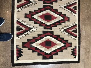 Fine Old Navajo Southwestern Weaving Textile Rug 61.  5” X 41.  5” 3
