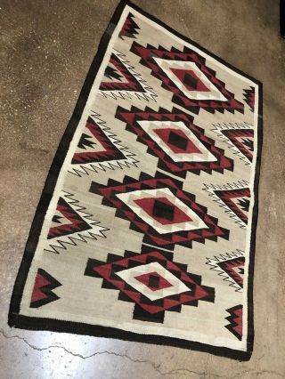 Fine Old Navajo Southwestern Weaving Textile Rug 61.  5” X 41.  5” 4