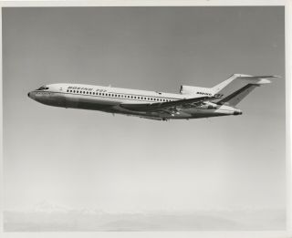 Large Vintage Photo - The First Boeing 727 N7001u In - Flight