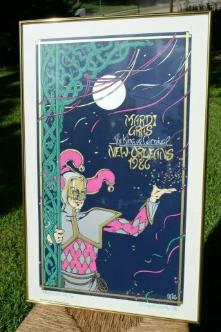 Benjamin Trimmier 1986 Mardi Gras Poster " Folly Reigns " Signed Numbered 289/500