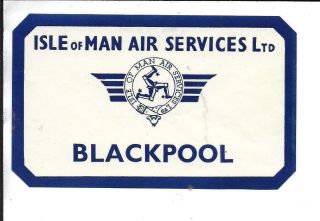 Isle Of Man Air Services Label B Lackpool