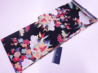 78439 Japanese Kimono / Yukata / Kawari Ori / Shochikubai / By Nagi