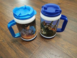Silver Dollar City Set Of 2 Refillable Mugs Grandfathered Refills 2008 2009 Cups
