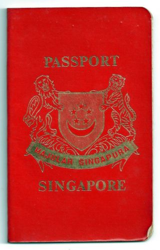 Singapore Passport - Red Cover - Doctor - Expired 1976
