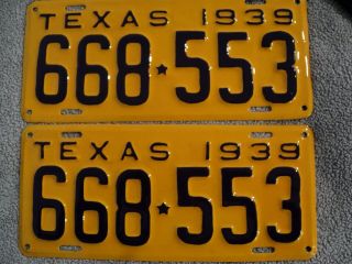 Restored 1939 Texas License Plates