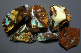 Lapidary Hobby: Boulder Opal Rough Parcel From Eromanga 490 Carat Total