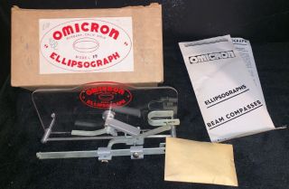 Omicron Ellipsograph - Model 17 - Beam Compass - W/paperwork -