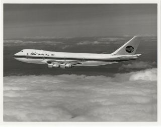 Large Vintage Photo - Continental Airlines B747 N26861 In - Flight