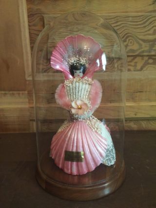 Vintage Seashell Doll Souvenir Of Sundial Port Isabel Texas