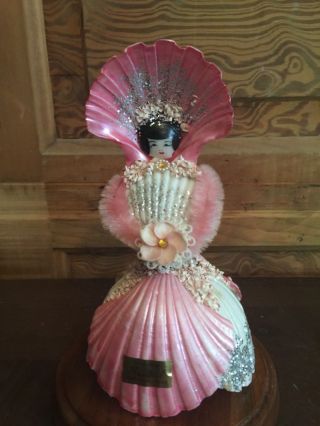Vintage Seashell Doll Souvenir Of Sundial Port Isabel Texas 2