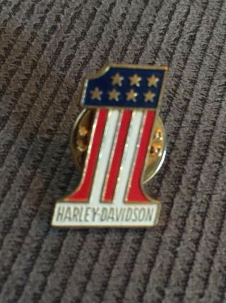 Harley Davidson Lapel Pin,  Tie Tack,  No.  1 Logo.  Vintage