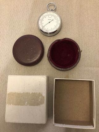 Wwii Vintage Lufft Compens.  Pocket Barometer Altimeter W/ Case Shape Rare