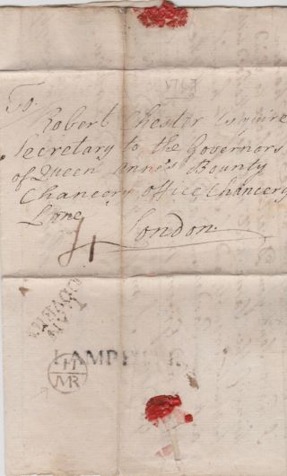 1767 Rare Welsh Letter Lampeter,  Landovery To Queen Anne 